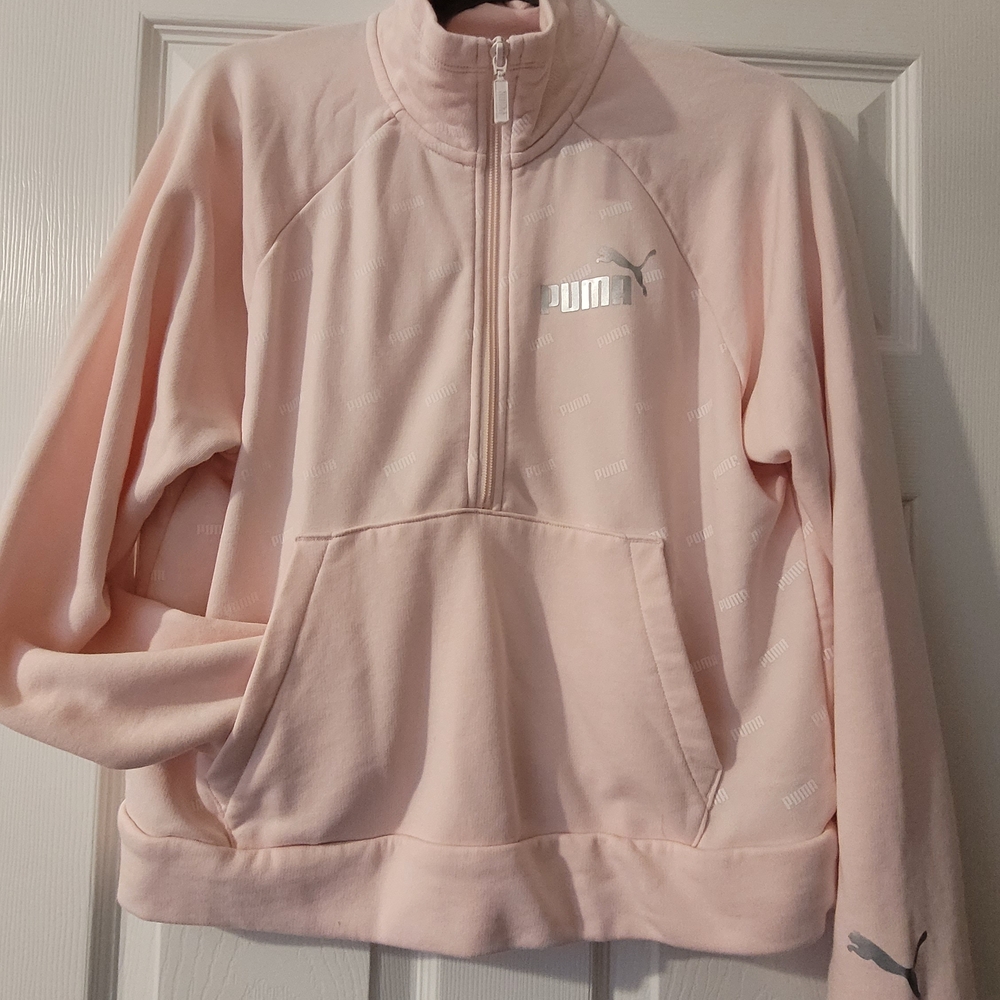 Puma Pink Pullover with Silver Logo
